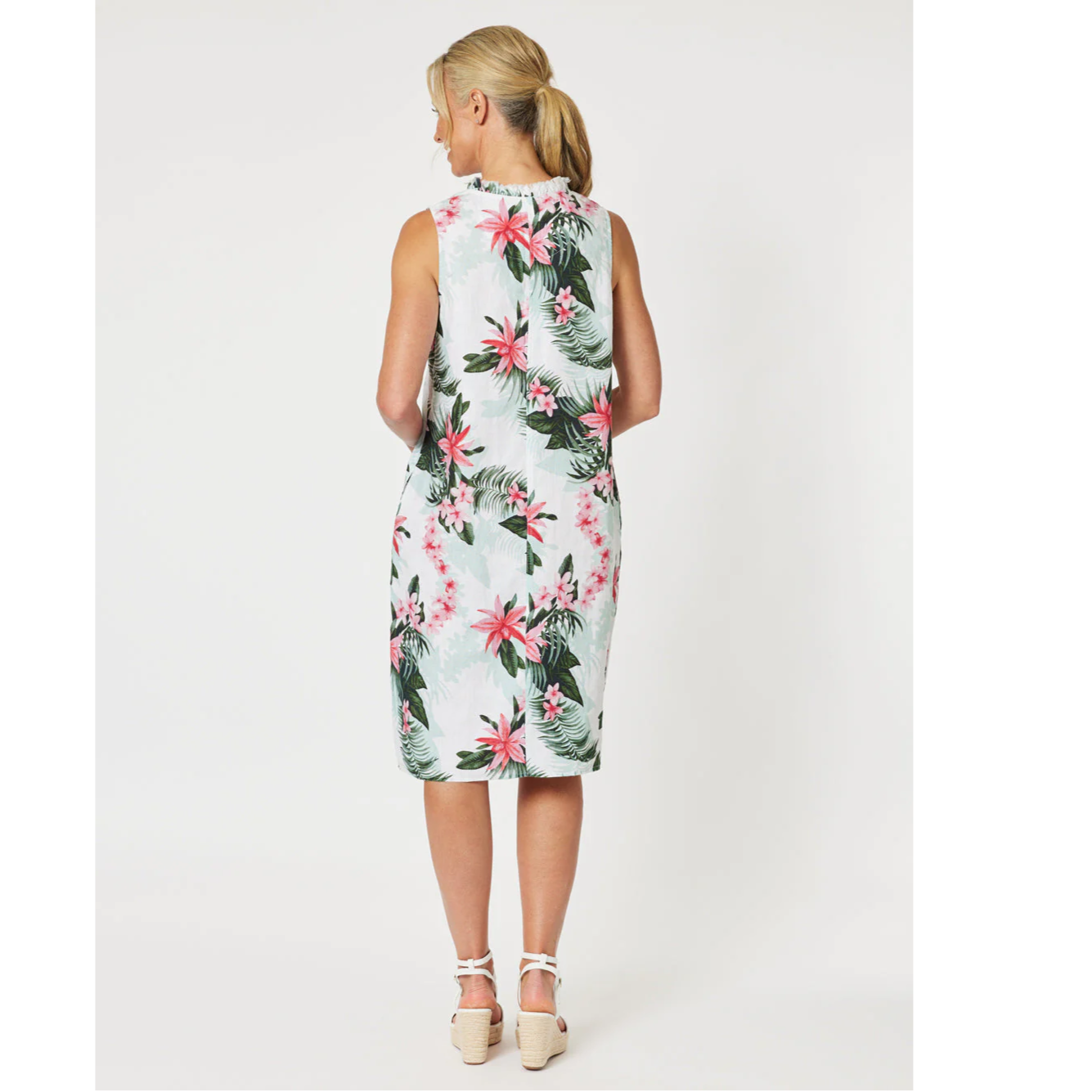 Paradise Print Dress - Khaki